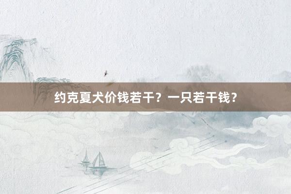 约克夏犬价钱若干？一只若干钱？